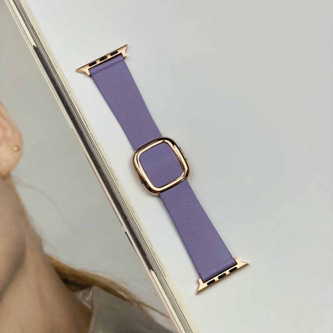 Кожаный ремешок Modern Buckle Leather на Apple Watch 38/40/41mm Gold/Lilac Кожаный ремешок Modern Buckle Leather на Apple Watch 38/40/41mm Gold/Lilac